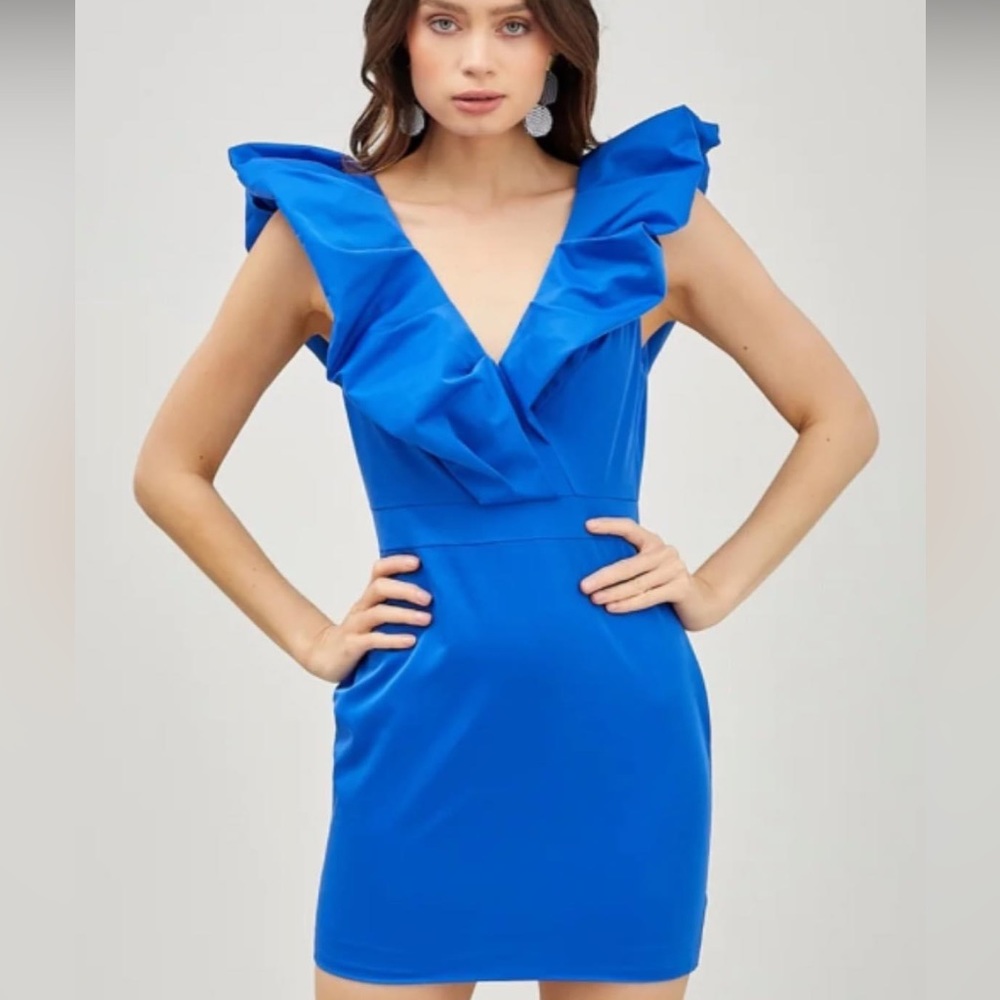 Do+Be Ruffle V Neck Cocktail Dress (Sold Out Everywhere)